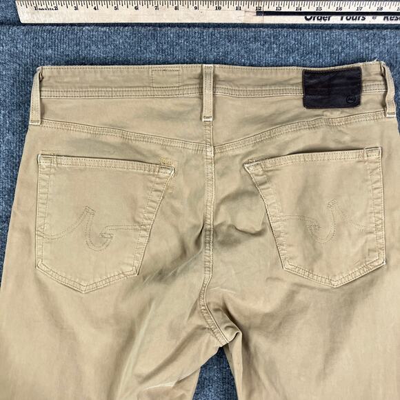 AG Adriano Goldschmied Pants Mens 34x34 Beige Khaki Chino Stretch Casual Classic - Picture 10 of 11